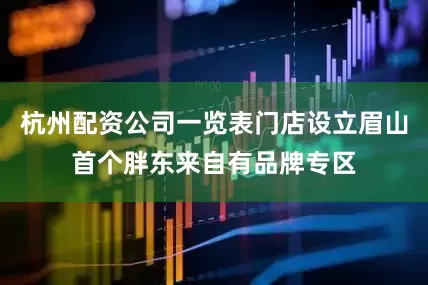 杭州配资公司一览表门店设立眉山首个胖东来自有品牌专区